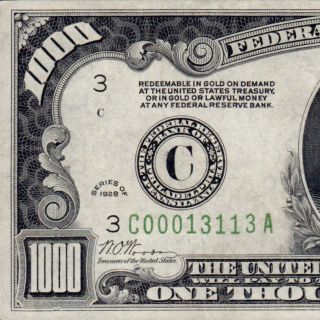 Scarce Philadelphia 1928 $1000 Frn Thousand Dollar Bill 500 Fr.  2210 - C C00013113a