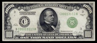 SCARCE Philadelphia 1928 $1000 FRN THOUSAND DOLLAR BILL 500 Fr.  2210 - C C00013113A 2
