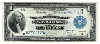 1918 $1.  The Federal Reserve Bank Of St.  Louis,  Missouri.  Cu.  Y00006513