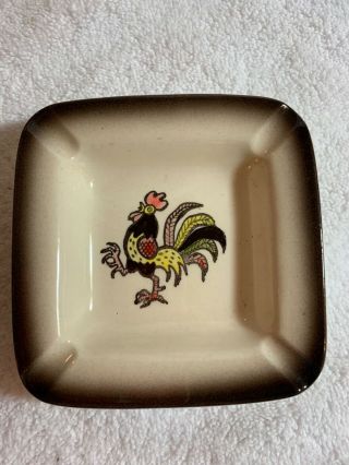 Vintage Metlox Poppy Trail Poppytrail Red Rooster 4.  5 Inch Ashtray Cute