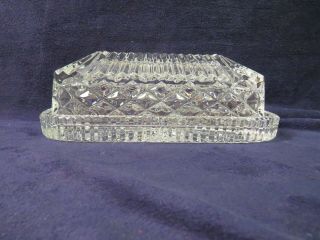 Waterford Crystal Lismore Covered Butter Dish Coffin Top.