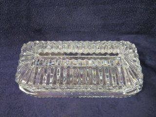 Waterford Crystal Lismore Covered Butter Dish Coffin Top. 2