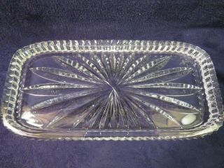 Waterford Crystal Lismore Covered Butter Dish Coffin Top. 3