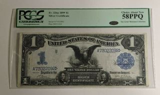 1899 $1 Black Eagle One Dollar Silver Certificate Pcgs 58ppq Note Fr226a