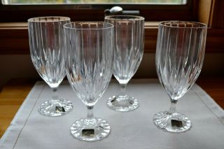 Set Of 4 Mikasa Park Lane Crystal Ice Tea Glasses 7 1/4 "