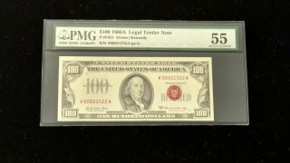 1966 - A $100 Legal Tender Note About Uncirculated - 55 Pmg - Fr 1551