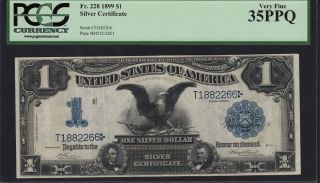 Fr.  228 1899 $1 Black Eagle Silver Certificate Pcgs Very Fine 35 Ppq