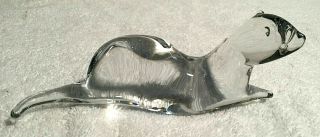 Fm Ronneby Sweden Signed Glass Otter Figurine Paperweight Art Glass
