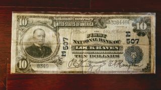 1902 National Currency $10 First National Bank Of Lockhaven,  Pa.  Blue Seal E 507