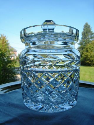 Waterford Irish Crystal.  Biscuit Barrel / Jar.  Glandore Pattern.