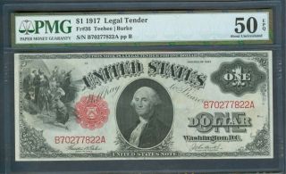 $1 Legal Tender Series 1917,  Pmg About Unc.  50 Epq
