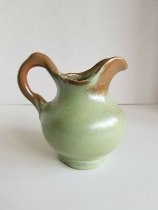 Vintage Frankoma Pottery 40a Small Green Pitcher Creamer
