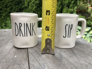 Rae Dunn Espresso Cups Mini Small Mugs Set of 2 DRINK SIP Shot Glasses 2
