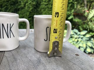 Rae Dunn Espresso Cups Mini Small Mugs Set of 2 DRINK SIP Shot Glasses 3
