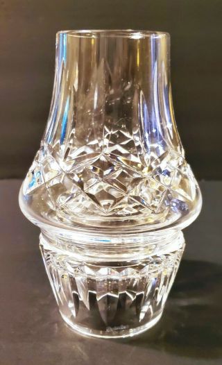 Waterford Crystal Lismore 2 Piece Fairy Lamp Hurricane Votive Candle Holder Euc