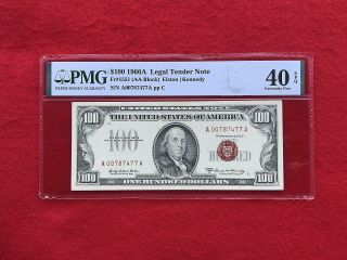 Fr - 1551 1966 A Series $100 Dollar Us Legal Tender Note Pmg 40 Epq Extra Fine