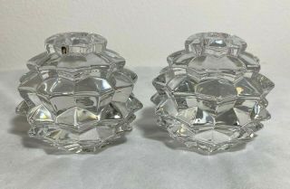 Tiffany & Co.  Crystal Candle Holders.  Signed.
