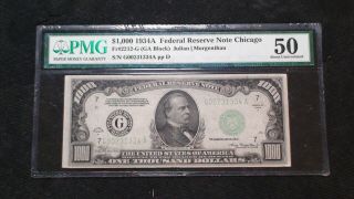 1934 A Pmg Au50 One Thousand Dollar Federal Reserve Note Chicago $1000 Bill