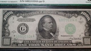 1934 A PMG AU50 ONE THOUSAND DOLLAR FEDERAL RESERVE NOTE CHICAGO $1000 Bill 2