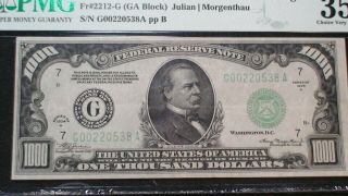 1934 A PMG VF35 EPQ ONE THOUSAND DOLLAR FED RESERVE NOTE CHICAGO $1000 Bill 2