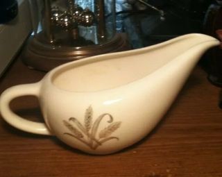 Antique Harvest Wheat Cream Pitcher/gravy Boat White/gold Please See Pictures
