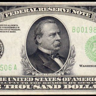 York 1934 $1000 One Thousand Dollar Bill Fr.  2211 B00198506a
