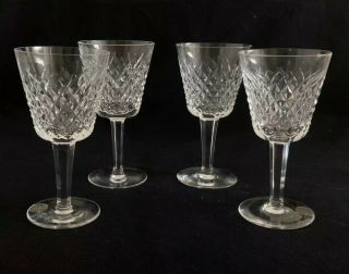 Waterford Crystal Alana Set Of 4 Claret Wine Glasses 5 7/8 " Tall