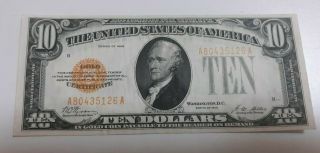 1928 Ten Dollar $10 Gold Certificate - Note