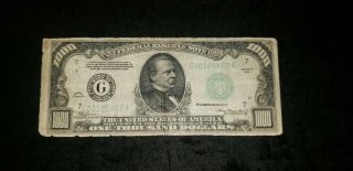 $1000 FEDERAL RESERVE NOTE FR 2211 Series 1934 2