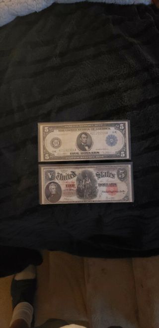 Fr.  91 1907 $5 Dollar “woodchopper” Legal Tender - N - 1914 $5 Dollar Federal Note