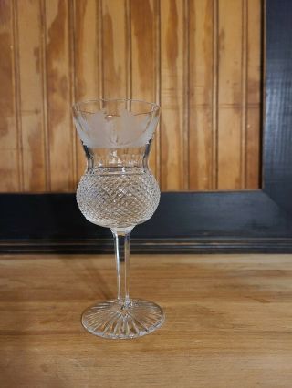 Edinburgh Crystal Etched Thistle Pattern Wine Glass Water Goblet 6.  25 "