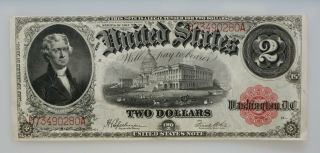 1917 $2 Legal Tender Large Size Note Red Seal In Uncirculated