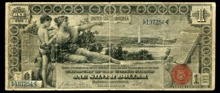 Fr.  224 1896 $1 One Dollar “educational” Silver Certificate Very Fine