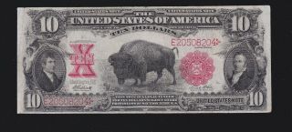 Us 1901 $10 Bison Legal Tender Fr 121m Vf - Xf (- 204)