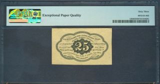 25¢ Fractional Currency,  Fr.  1282,  PMG Choice Unc.  63 EPQ 2