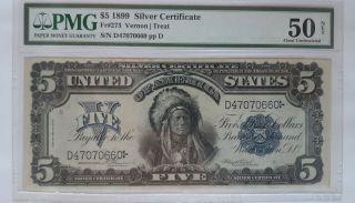 Fr.  273.  1899 $5 Silver Certificate.  Pmg Au 50