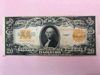 1922 $20 Twenty Dollar Washington Gold Certificate Speelman - White Apparent Ch Vf