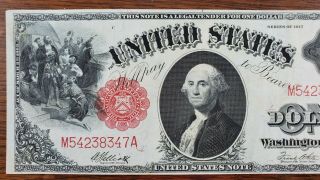 1917 $1 One Dollar United States Legal Tender Note Appears Uncirculated 3