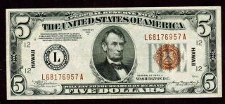 $5 1934 A ( (HAWAII))  Federal Reserve Note MORE PAPER CURRENCY 2