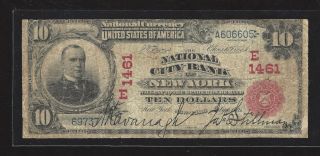 1902 $10 Red Seal National City Bank Of York,  Ny Raw Ungraded Note