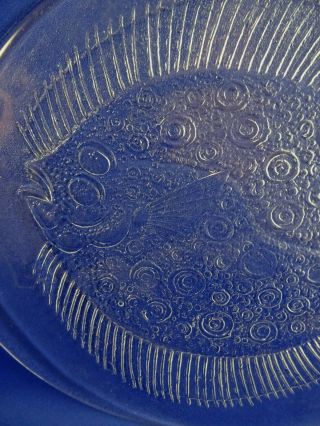 Vintage Kosta Boda Crystal Glass Fish Oval Platter Art Glass Sweden Ann Warff