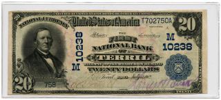 1902 $20 Banknote Date Back The First Nb Of Terril,  Ia Ch 10238