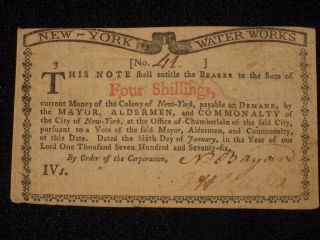 Us Ny Colonial Currency - 4 Shillings - January 6,  1776 Ny - 183 (cc - 224)