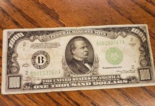 Very Fine 1934 York $1000 One Thousand Dollar Bill B00193767a