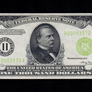 Trophy Note Unc St.  Louis Lgs 1934 $1000 One Thousand Dollar Bill Fr2211 3970a