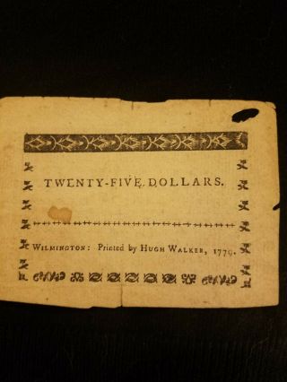 Colonial Currency NC Twenty Five Dollars ERROR 3