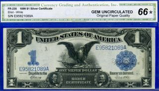 FR - 235 1899 $1 Silver Certificate Gem - UNC - Plus ( (Black Eagle))  95821089. 2