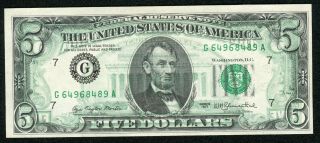 1977 $5 Bill Full Offset Print Back On Front