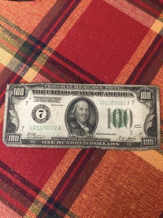 1928 $100 One Hundred Dollar Bill Federal Reserve Note