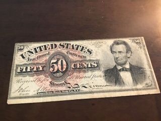 U.  S.  1863 50 Cent Fractional Currency Lincoln Circulated